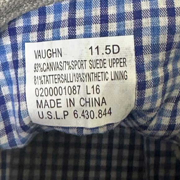 Ralph Lauren Vaughn Low Top Sneakers Mens 11.5 Gray Navy Canvas Lace Up Preppy - Picture 8 of 8